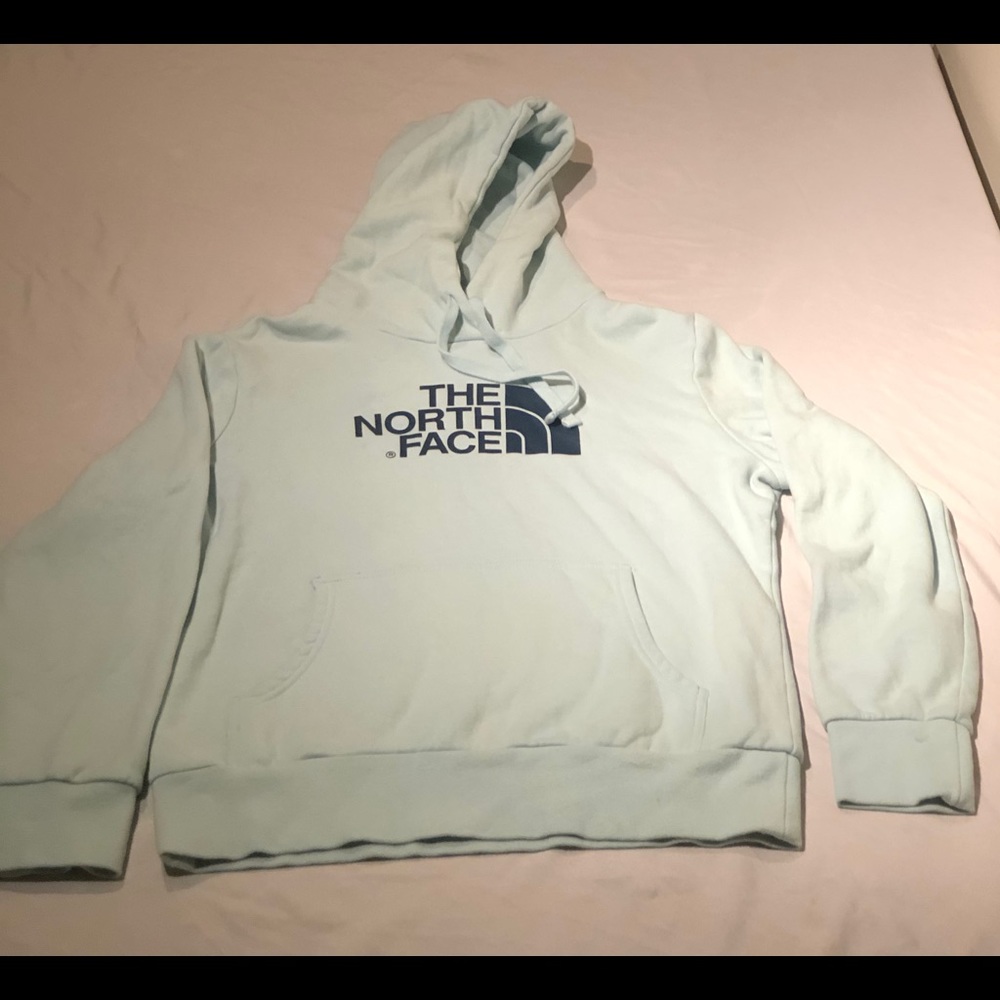 The North Face tiffany blue logo hoodie
